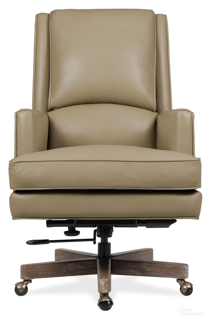 Wright Executive Leather Swivel Tilt Chair In Beige