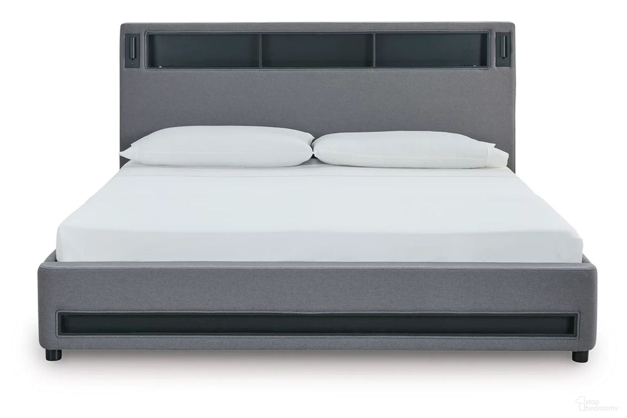 Wronske King Upholstered Bed In Gray