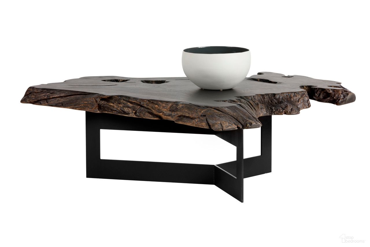 Wyatt Coffee Table In Dark Brown and Black
