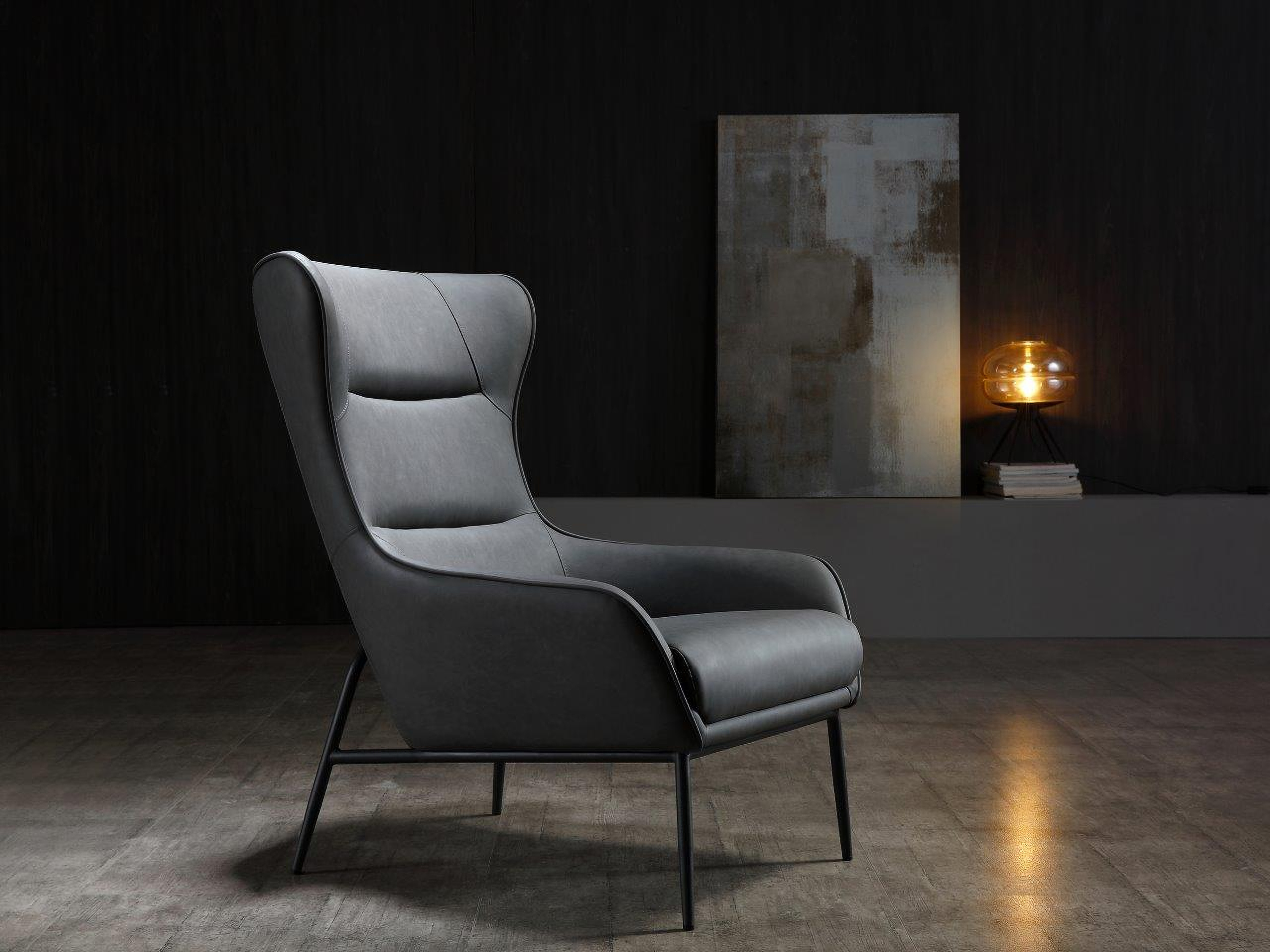 Wyatt Dark Grey Leisure Chair by Whiteline Modern Living