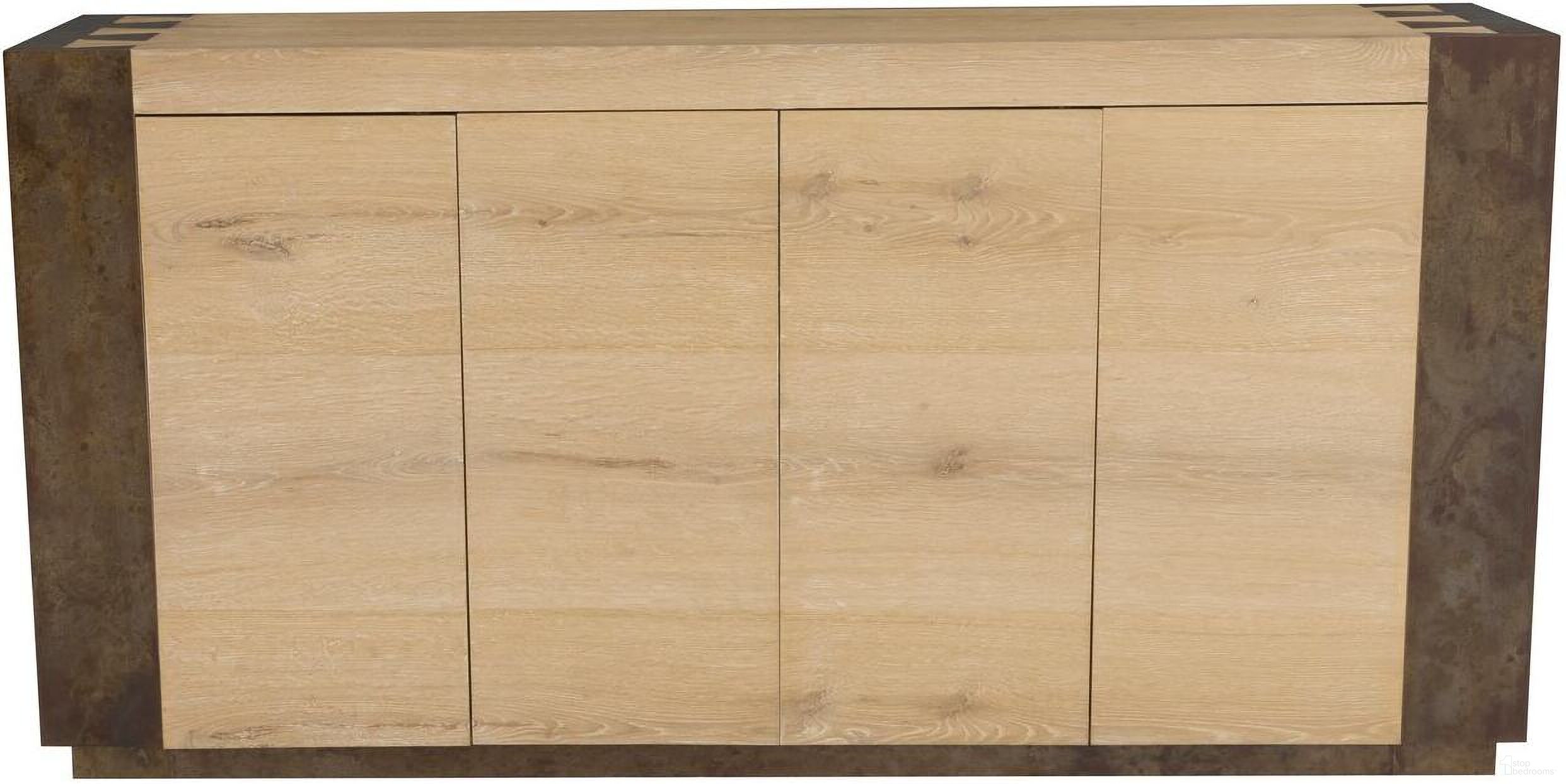 The appearance of Wyatt Four Door Credenza In Natural Oak designed by Fairfield Chair in the modern / contemporary interior design. This natural oak piece of furniture was selected by 1StopBedrooms from Wyatt Collection to add a touch of cosiness and style into your home. Sku: 8043-82. Material: Oak Veneer.