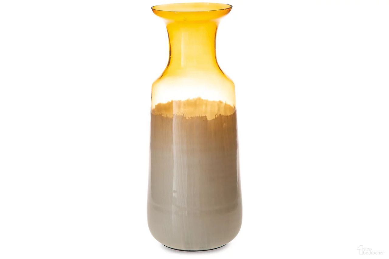 Wynburg 17 Inch Vase In White and Amber
