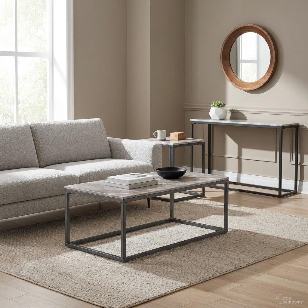 Wynn Occasional Table Set In Grey Marble
