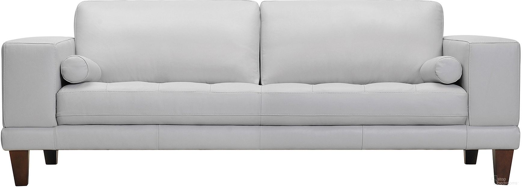 The appearance of Wynne Contemporary Sofa In Genuine Dove Gray Leather with Brown Wood Legs designed by Armen Living in the modern / contemporary interior design. This dove gray piece of furniture was selected by 1StopBedrooms from Wynne Collection to add a touch of cosiness and style into your home. Sku: LCWY3DV. Material: Wood.