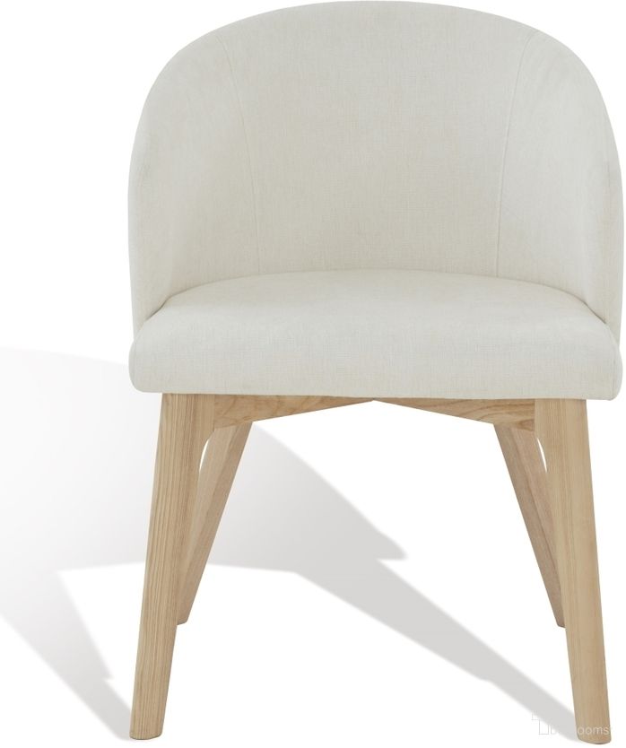 Wynonna Linen Dining Chair In Ivory and Natural