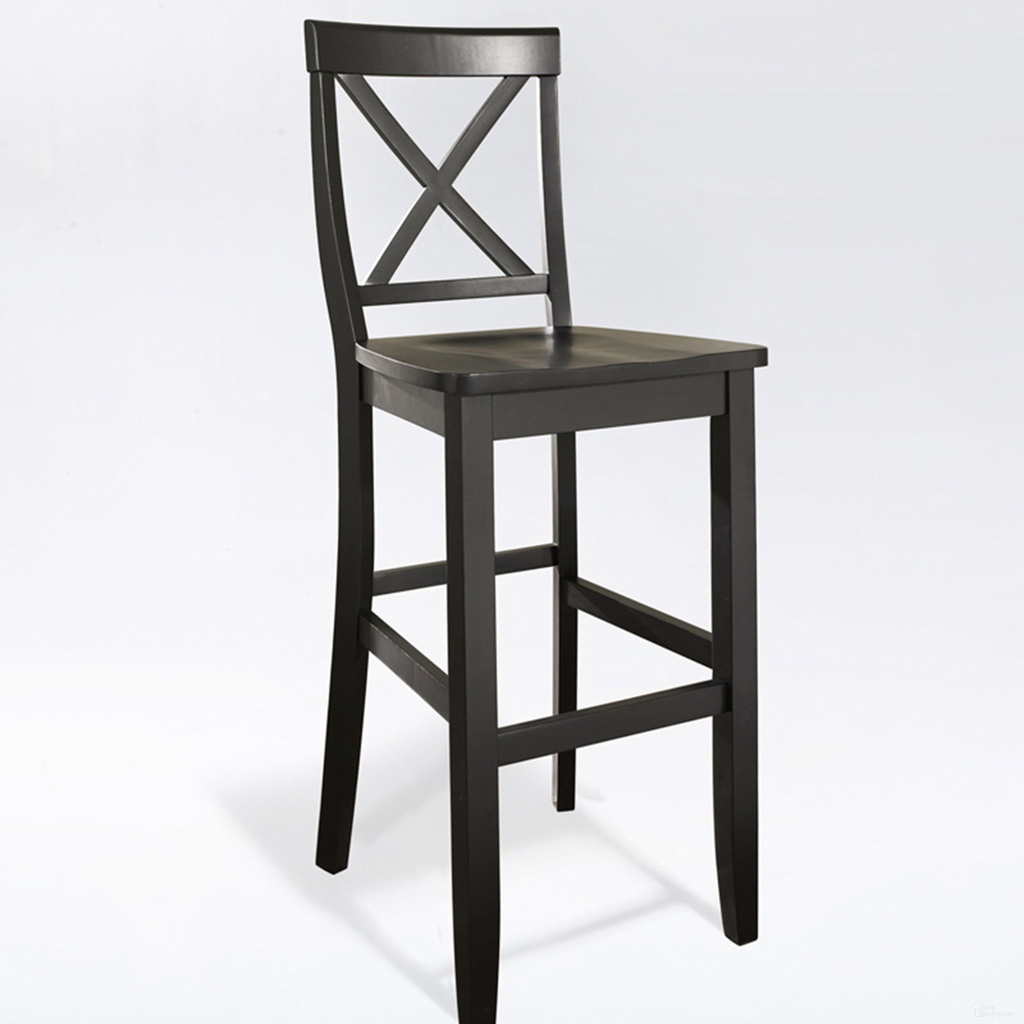The appearance of X-Back 2-Piece Barstool Set In Black designed by Crosley Brands in the traditional interior design. This black piece of furniture was selected by 1StopBedrooms from X-Back Collection to add a touch of cosiness and style into your home. Sku: CF500430-BK. Material: Solid Rubberwood.