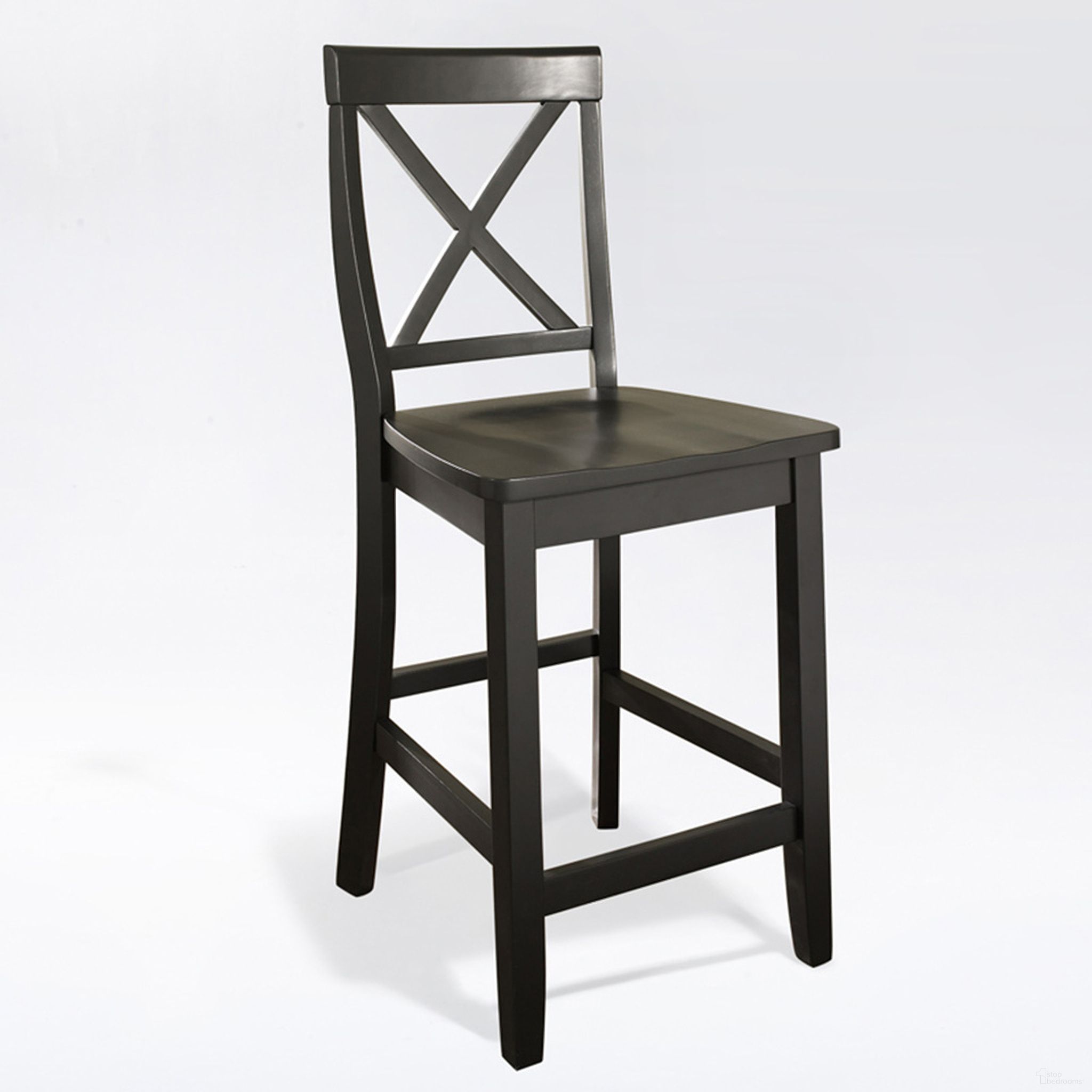 The appearance of X-Back 2-Piece Counter Height Barstool Set In Black designed by Crosley Brands in the traditional interior design. This black piece of furniture was selected by 1StopBedrooms from X-Back Collection to add a touch of cosiness and style into your home. Sku: CF500424-BK. Material: Solid Rubberwood.