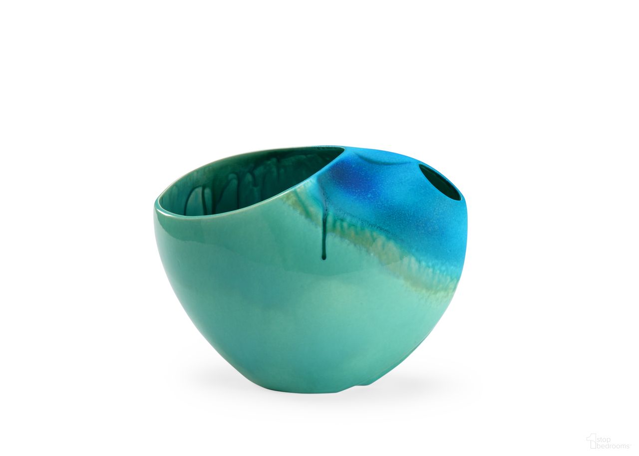 The appearance of Xanadu Vase Small In Blue designed by Wildwood in the modern / contemporary interior design. This blue piece of furniture was selected by 1StopBedrooms from Wildwood Collection to add a touch of cosiness and style into your home. Sku: 301205. Material: Porcelain.