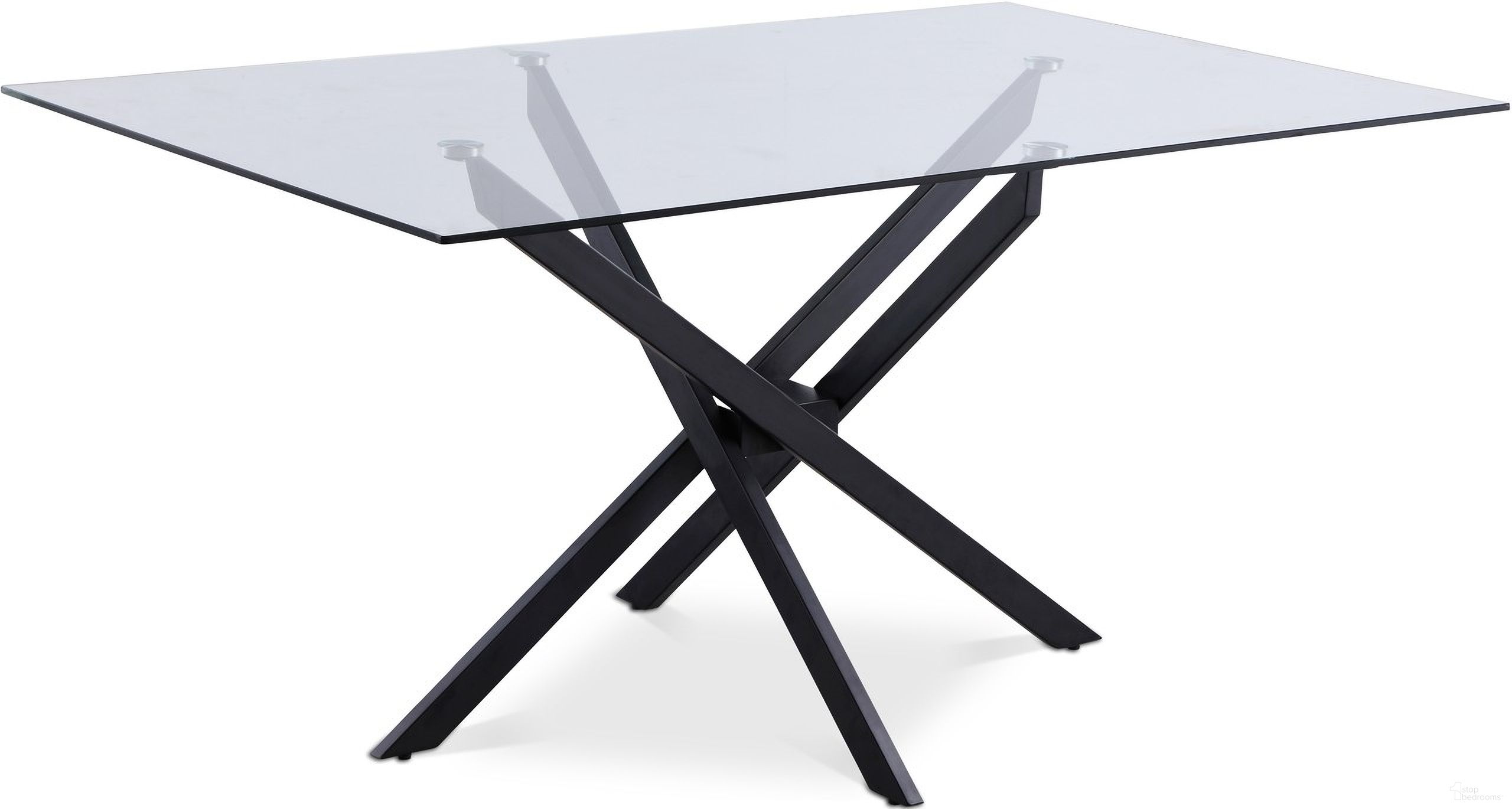The appearance of Xander Rectangular Dining Table In Matte Black designed by Meridian in the modern / contemporary interior design. This matte black piece of furniture  was selected by 1StopBedrooms from Xander Collection to add a touch of cosiness and style into your home. Sku: 903-T Box 1/2 (Glass Top);903-T Box 2/2 (Base). Table Base Style: Legs. Material: Metal. Table Top Shape: Rectangular. Size: 36" x 60".