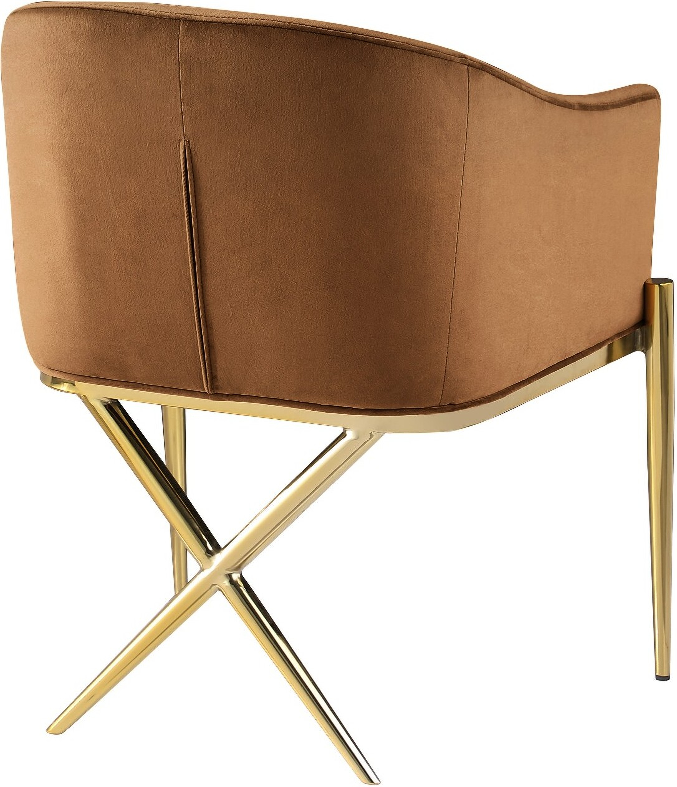 Xavier Velvet Dining Chair In Saddle by Meridian 1StopBedrooms