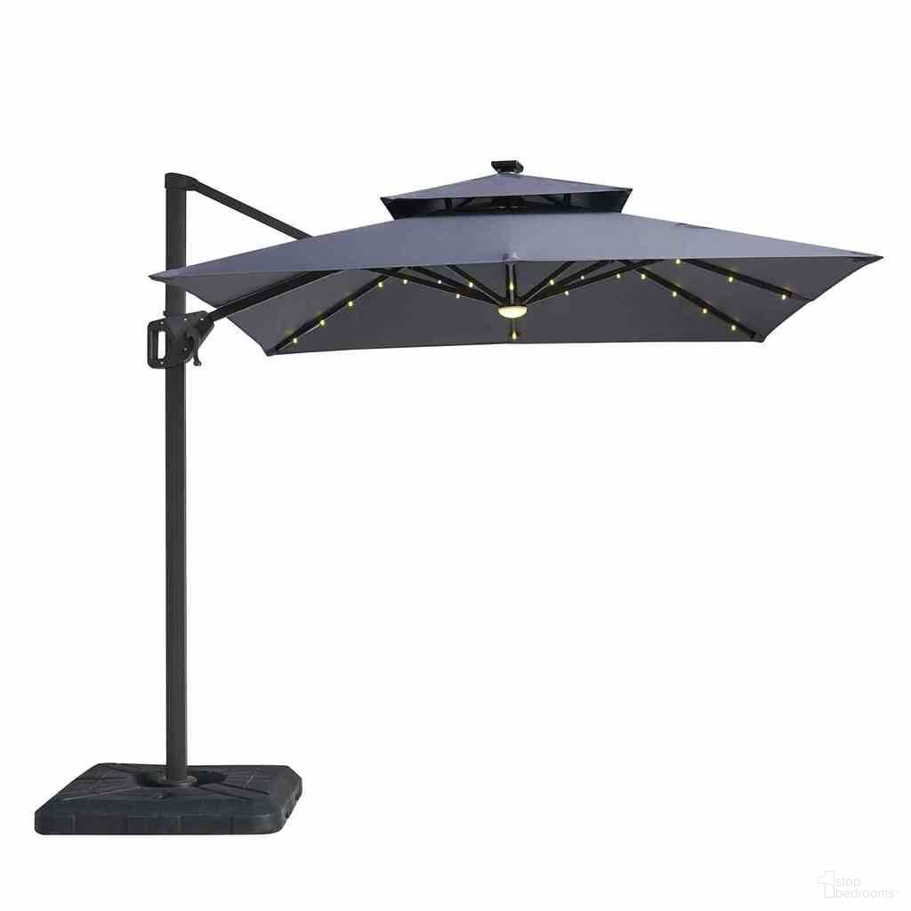 The appearance of Xico 8 Foot Square Umbrella In Double Top In LED Light and Control In Gray designed by Furniture of America in the modern / contemporary interior design. This gray piece of furniture was selected by 1StopBedrooms from Xico Collection to add a touch of cosiness and style into your home. Sku: LA-A030GY;LA-A033BK. Material: Aluminum.