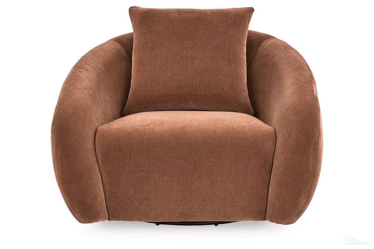 Yahya Swivel Accent Chair In Sienna