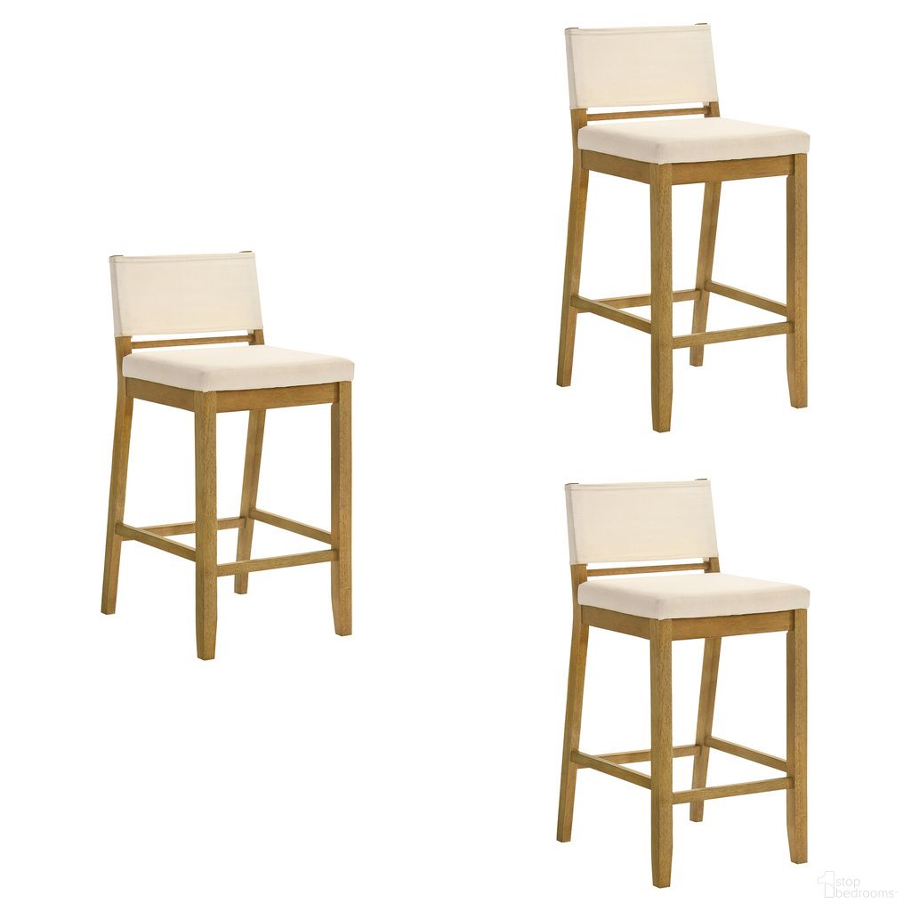 The appearance of Yaneli Bar Height Bar Stool Set of 3 In Amber Glow and White designed by Armen Living in the modern / contemporary interior design. This amber glow and white piece of furniture  was selected by 1StopBedrooms from Yaneli Collection to add a touch of cosiness and style into your home. Sku: LCYABAWHAG30;LCYABAWHAG30;LCYABAWHAG30. Material: Polyester.