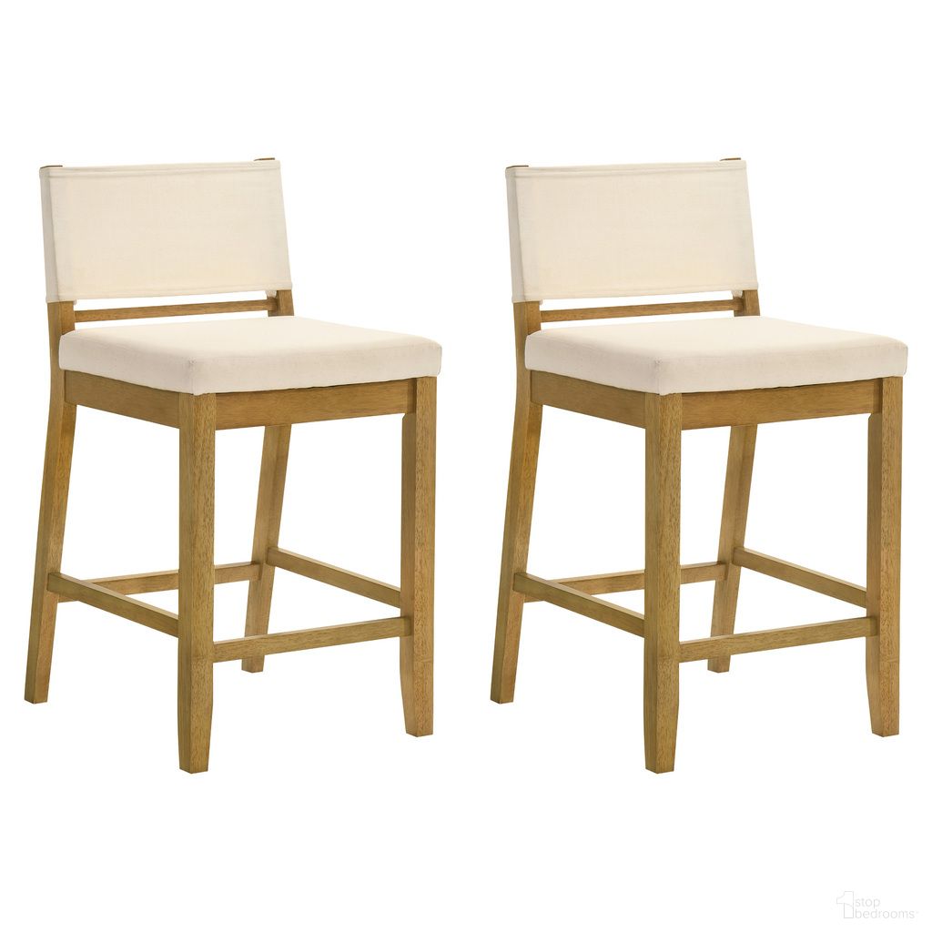 The appearance of Yaneli Counter Height Bar Stool Set of 2 In Amber Glow and White designed by Armen Living in the modern / contemporary interior design. This amber glow and white piece of furniture was selected by 1StopBedrooms from Yaneli Collection to add a touch of cosiness and style into your home. Sku: LCYABAWHAG26;LCYABAWHAG26. Material: Polyester.