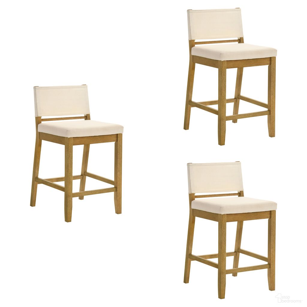 The appearance of Yaneli Counter Height Bar Stool Set of 3 In Amber Glow and White designed by Armen Living in the modern / contemporary interior design. This amber glow and white piece of furniture was selected by 1StopBedrooms from Yaneli Collection to add a touch of cosiness and style into your home. Sku: LCYABAWHAG26;LCYABAWHAG26;LCYABAWHAG26. Material: Polyester.