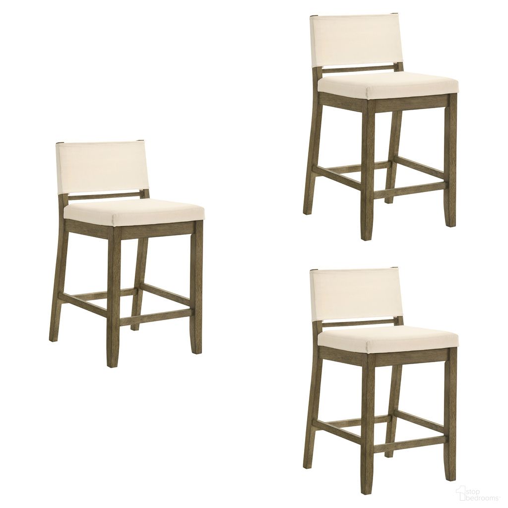 The appearance of Yaneli Counter Height Bar Stool Set of 3 In Putty Brown and White designed by Armen Living in the modern / contemporary interior design. This putty brown and white piece of furniture was selected by 1StopBedrooms from Yaneli Collection to add a touch of cosiness and style into your home. Sku: LCYABAWHPB26;LCYABAWHPB26;LCYABAWHPB26. Material: Polyester.