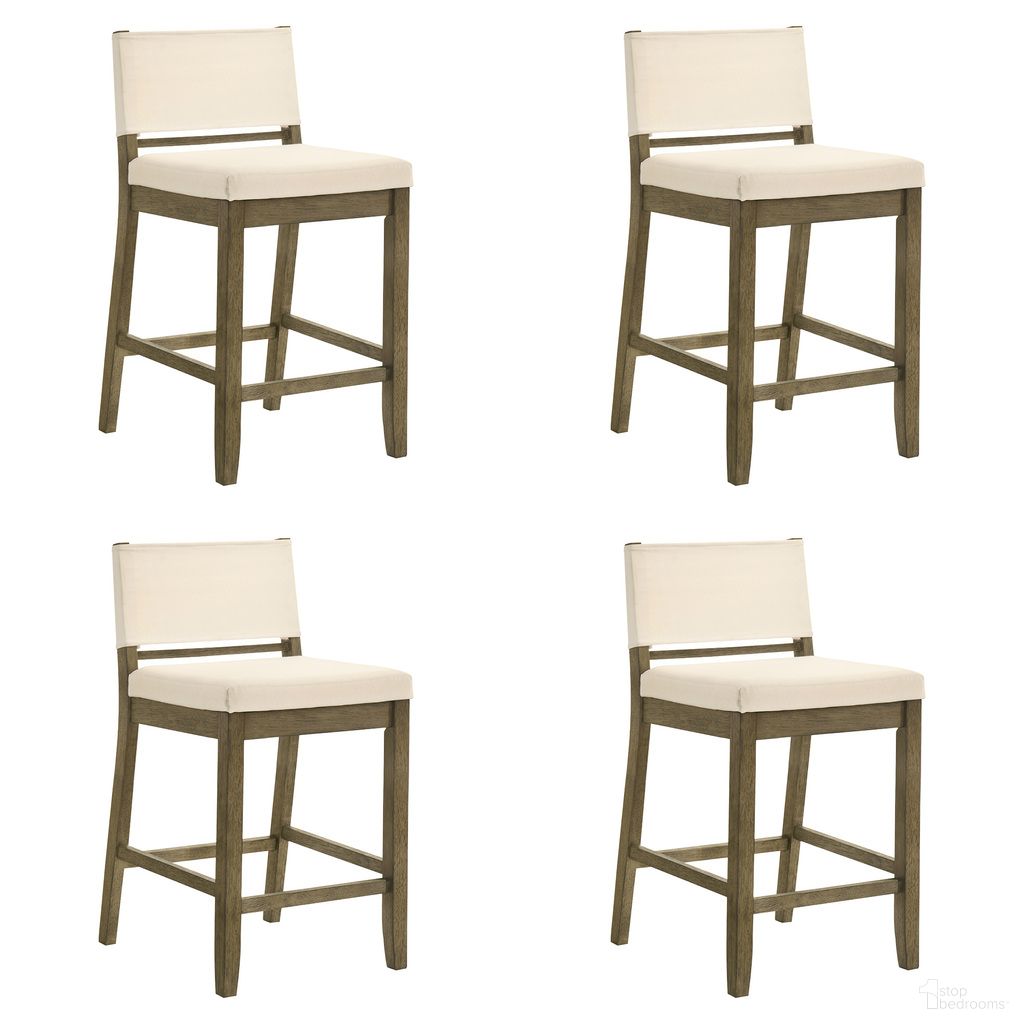 The appearance of Yaneli Counter Height Bar Stool Set of 4 In Putty Brown and White designed by Armen Living in the modern / contemporary interior design. This putty brown and white piece of furniture was selected by 1StopBedrooms from Yaneli Collection to add a touch of cosiness and style into your home. Sku: LCYABAWHPB26;LCYABAWHPB26;LCYABAWHPB26;LCYABAWHPB26. Material: Polyester.