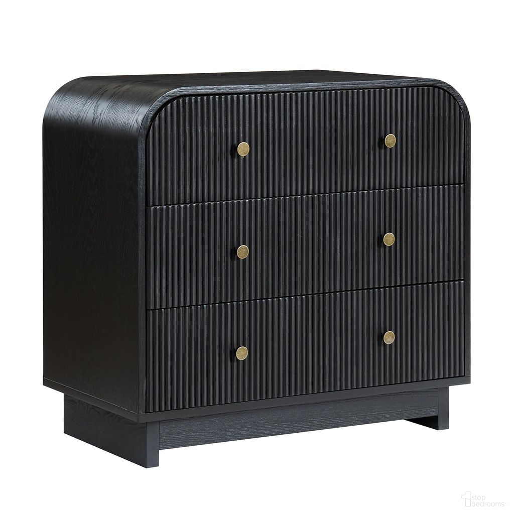 Yanick 3-Drawer Nightstand In Black