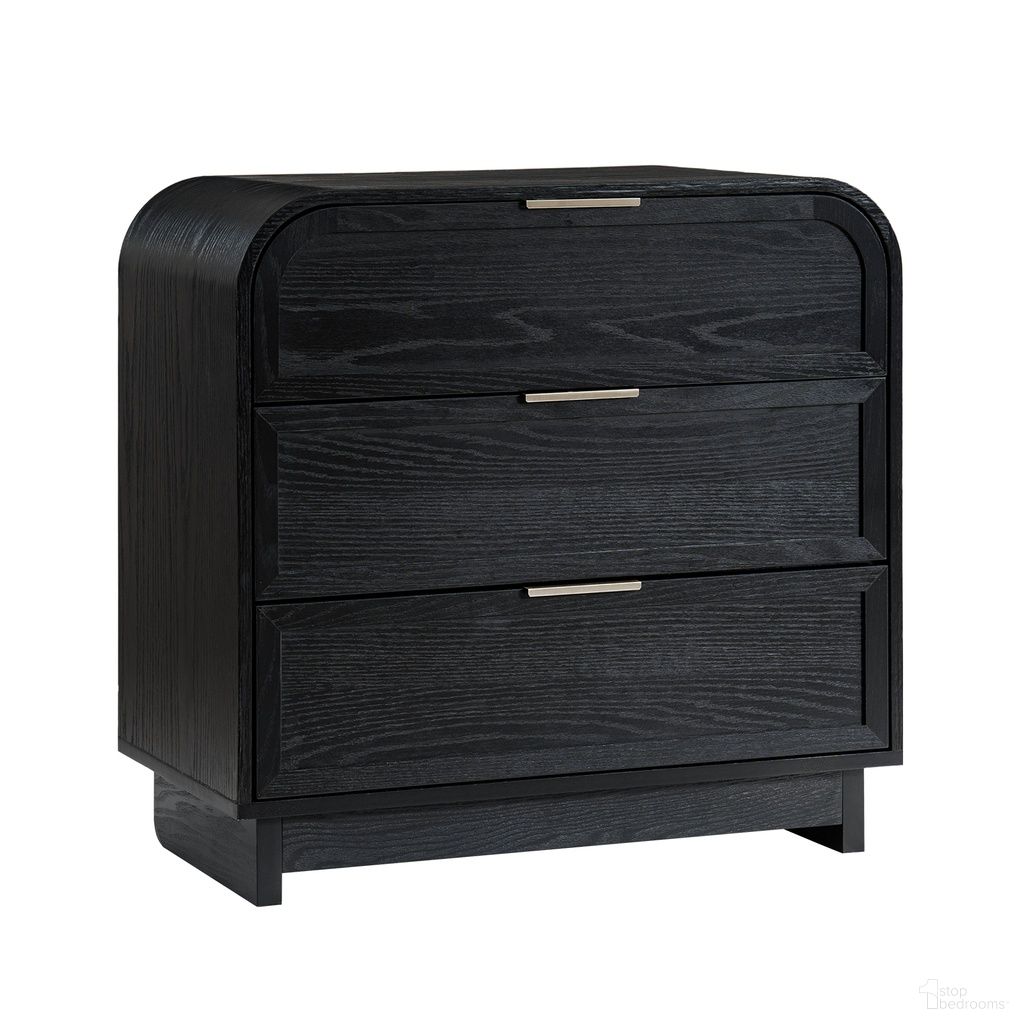 Yanick 3-Drawer Nightstand In Black