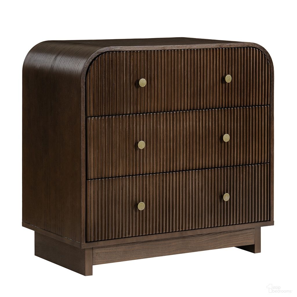 The appearance of Yanick 3-Drawer Nightstand In Walnut designed by Karat Home in the modern / contemporary interior design. This walnut piece of furniture  was selected by 1StopBedrooms from Yanick Collection to add a touch of cosiness and style into your home. Sku: NSHD1411-WAL. Material: Solid Wood.
