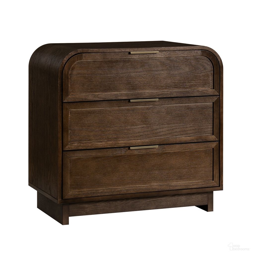 The appearance of Yanick 3-Drawer Nightstand In Walnut designed by Karat Home in the modern / contemporary interior design. This walnut piece of furniture  was selected by 1StopBedrooms from Yanick Collection to add a touch of cosiness and style into your home. Sku: NSHD1413-WAL. Material: Engineered Wood.
