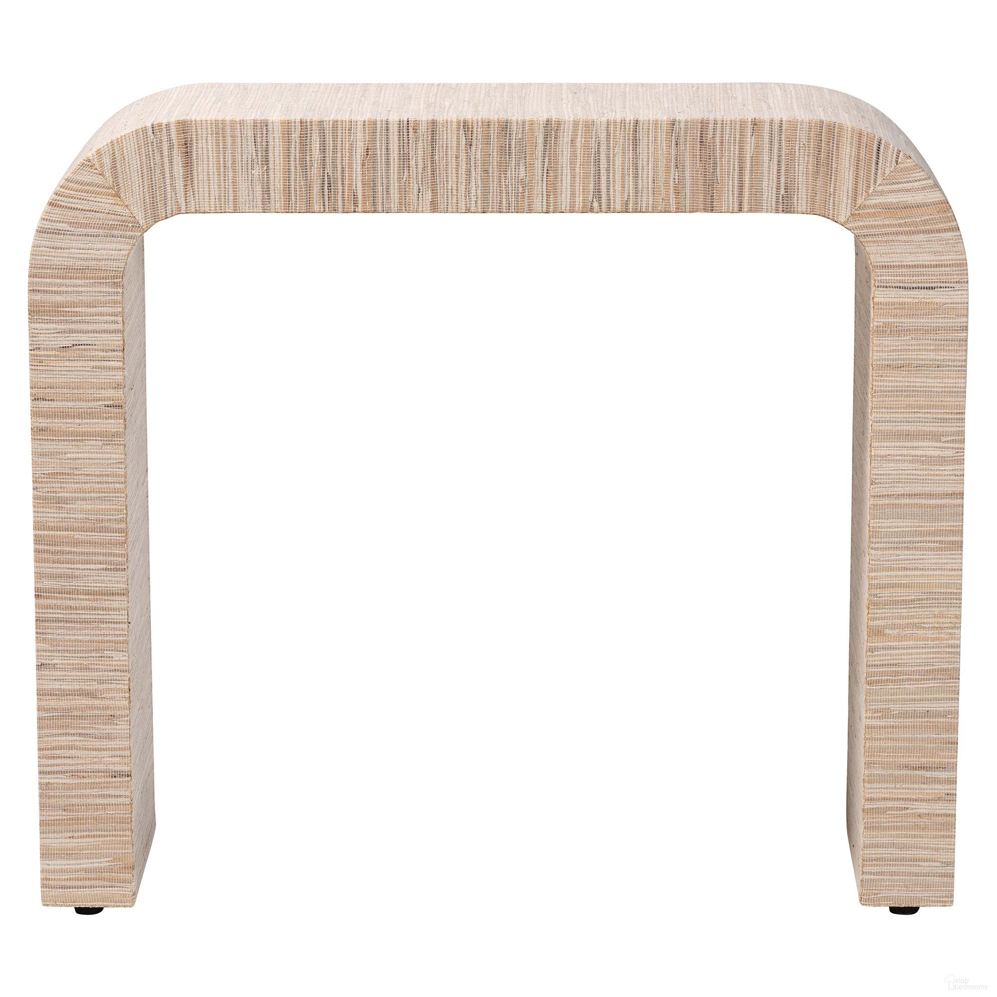 The appearance of Yareli Woven Grasscloth Console Table In Natural and Gold designed by Baxton Studio in the bohemian interior design. This natural/gold piece of furniture was selected by 1StopBedrooms from Yareli Collection to add a touch of cosiness and style into your home. Sku: Yareli-Natural Woven Grasscloth-Console Table. Material: Water Hyacinth.