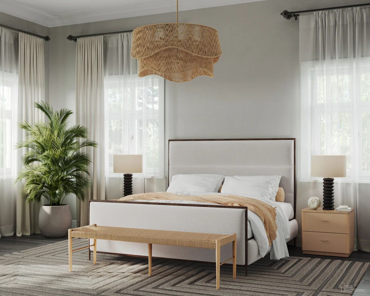 Yasmine Platform Bedroom Set In Zenith Alabaster