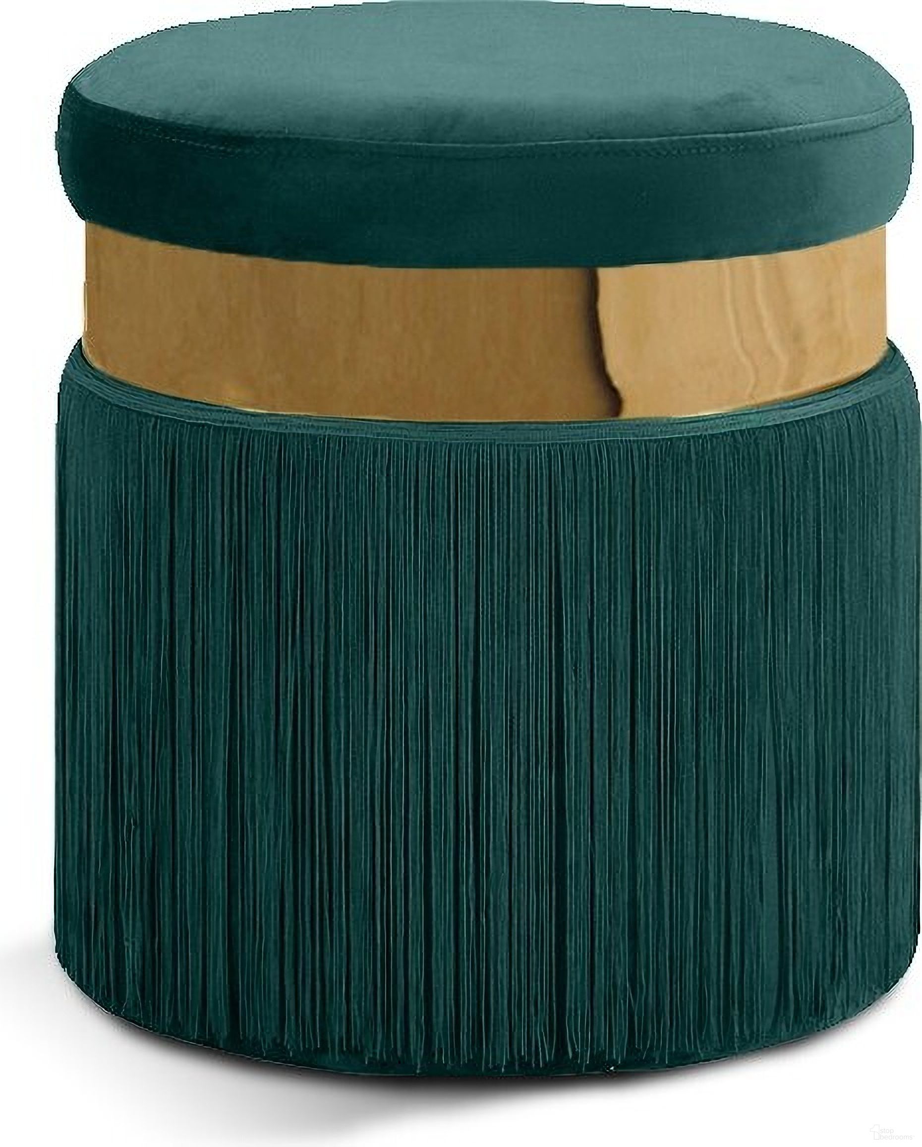 Yasmine Velvet Ottoman/Stool In Green