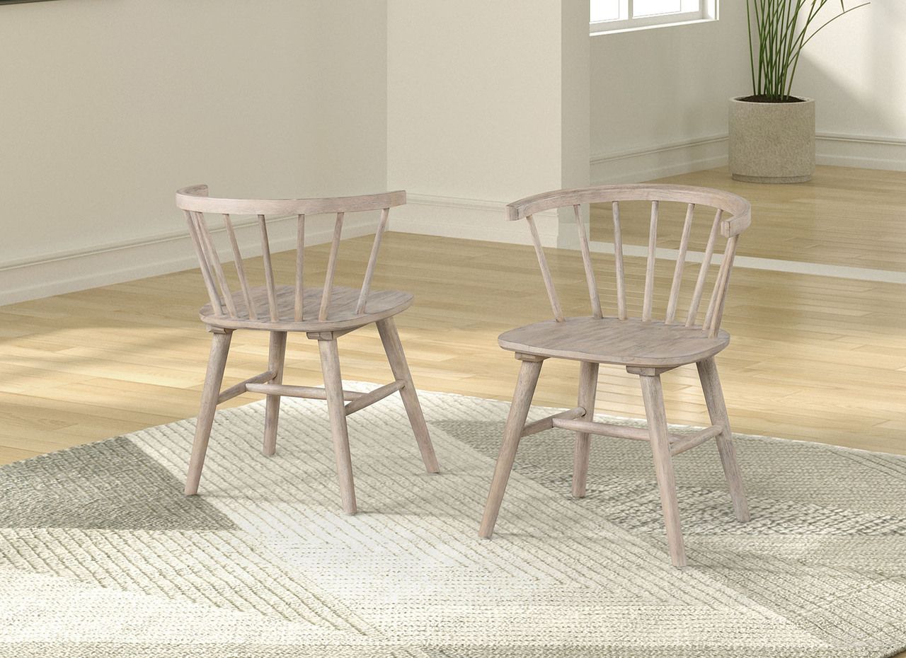 The appearance of Yate Dining Chair Set of 2 In Natural Oak designed by Furniture of America in the modern / contemporary interior design. This natural oak piece of furniture  was selected by 1StopBedrooms from Yate Collection to add a touch of cosiness and style into your home. Sku: FM3102NT-SC-2PK. Material: Rubberwood. Chair Type: Side Chair.