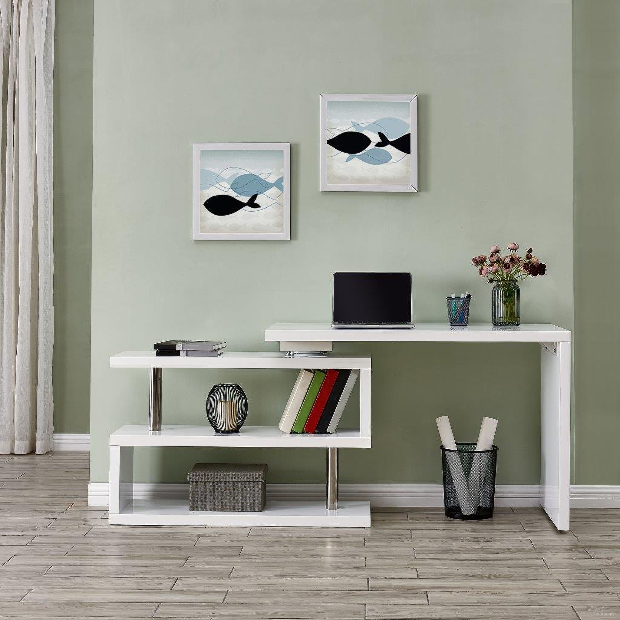 The appearance of Yates Multifunctional Corner L Desk With Shelves designed by SEI Furniture in the modern / contemporary interior design. This white piece of furniture was selected by 1StopBedrooms from Yates Collection to add a touch of cosiness and style into your home. Sku: HO3939. Material: Wood.