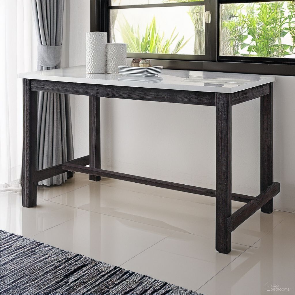 The appearance of Yelena Counter Height Dining Table designed by ACME in the transitional interior design. This espresso piece of furniture was selected by 1StopBedrooms from Yelena Collection to add a touch of cosiness and style into your home. Sku: 72940. Table Base Style: Trestle. Material: Wood. Table Top Shape: Rectangular. Size: 36".