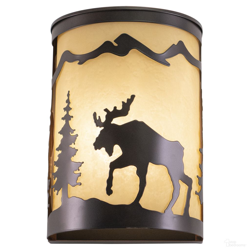 The appearance of Yellowstone 8 Inch Moose Wall Light In Burnished Bronze designed by Vaxcel in the rustic / southwestern interior design. This burnished bronze piece of furniture  was selected by 1StopBedrooms from Yellowstone Collection to add a touch of cosiness and style into your home. Sku: WS55608BBZ. Material: Steel.