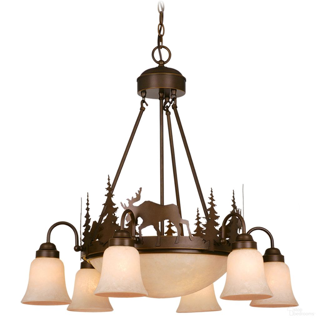 The appearance of Yellowstone 9L Moose Chandelier In Burnished Bronze designed by Vaxcel in the rustic / southwestern interior design. This burnished bronze piece of furniture was selected by 1StopBedrooms from Yellowstone Collection to add a touch of cosiness and style into your home. Sku: CH55606BBZ. Material: Steel.