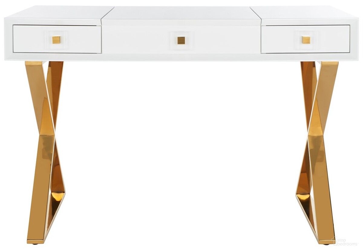 Yesenia Vanity Table In White And Gold