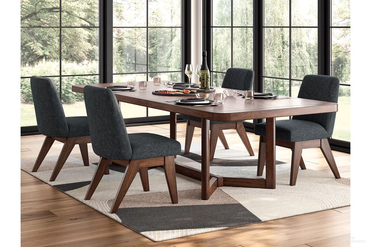 The appearance of Yingden Extension Dining Room Set In Dark Brown designed by Signature Design by Ashley in the modern / contemporary interior design. This dark brown piece of furniture  was selected by 1StopBedrooms from Yingden Collection to add a touch of cosiness and style into your home. Sku: NCD857-35;NCD857-01;NCD857-01. Material: Wood.