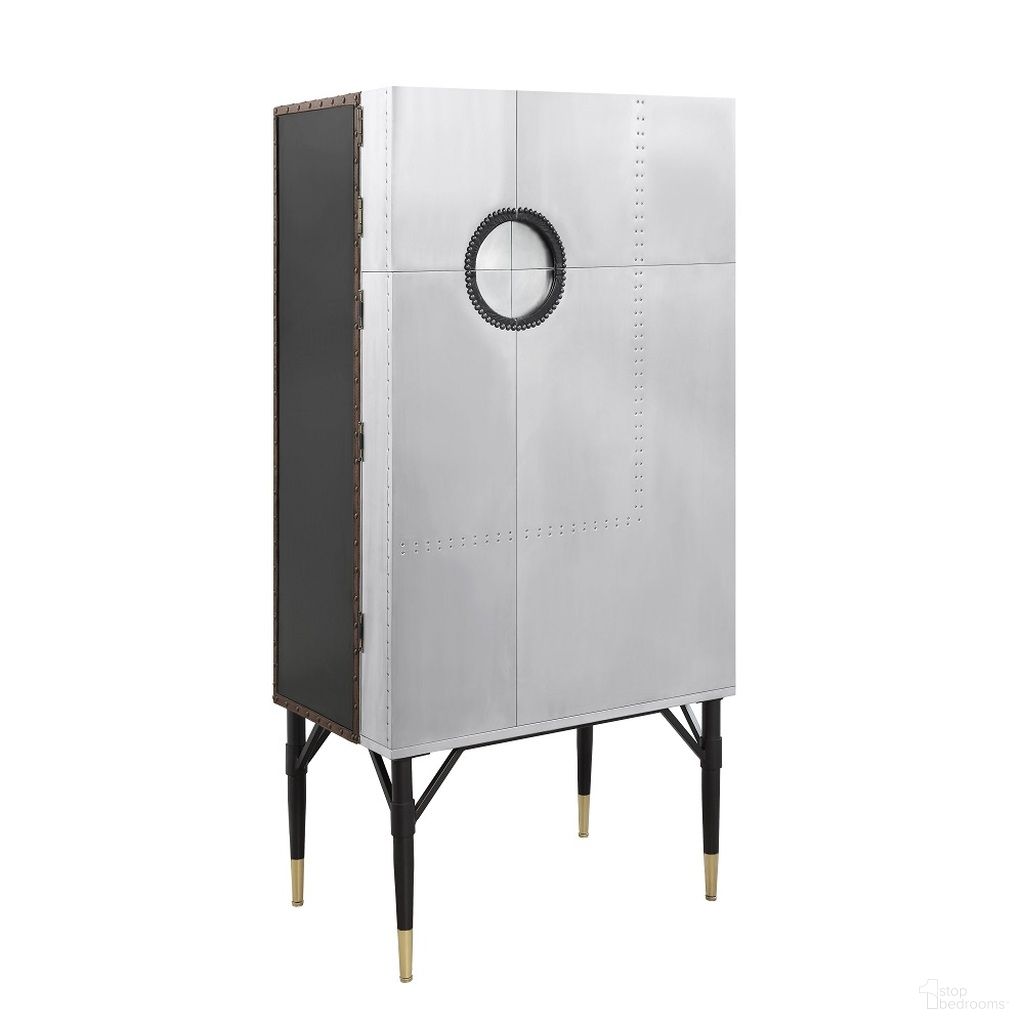 The appearance of Yoela Wine Cabinet In Leather and Aluminum designed by ACME in the industrial interior design. This aluminum piece of furniture was selected by 1StopBedrooms from Yoela Collection to add a touch of cosiness and style into your home. Sku: AC01996. Material: Wood.
