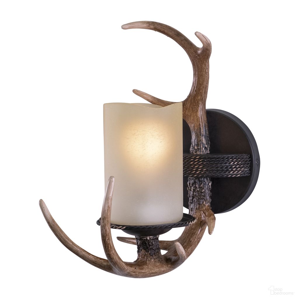 The appearance of Yoho 1L Antler Vanity In Black Walnut designed by Vaxcel in the rustic / southwestern interior design. This black walnut piece of furniture  was selected by 1StopBedrooms from Yoho Collection to add a touch of cosiness and style into your home. Sku: W0032. Material: Polyresin.