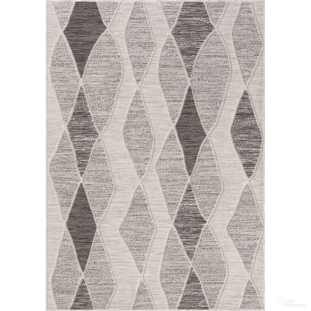 Yorca Gray Geometric Power-Loomed Area Rug In Gray