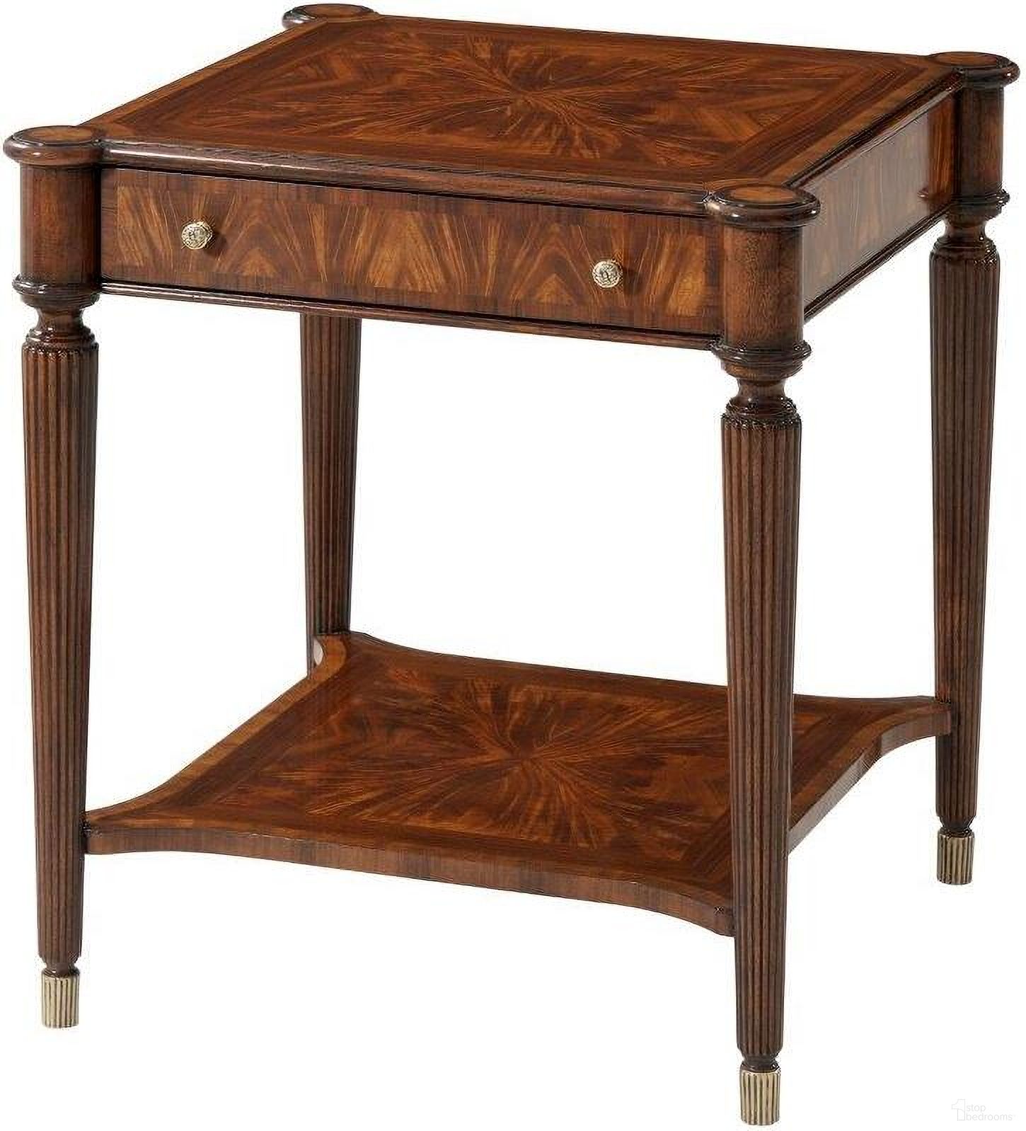 The appearance of Yorke Side Table designed by Theodore Alexander in the traditional interior design. This  piece of furniture  was selected by 1StopBedrooms from The English Cabinet Maker Collection to add a touch of cosiness and style into your home. Sku: 5005-734. Material: Wood.