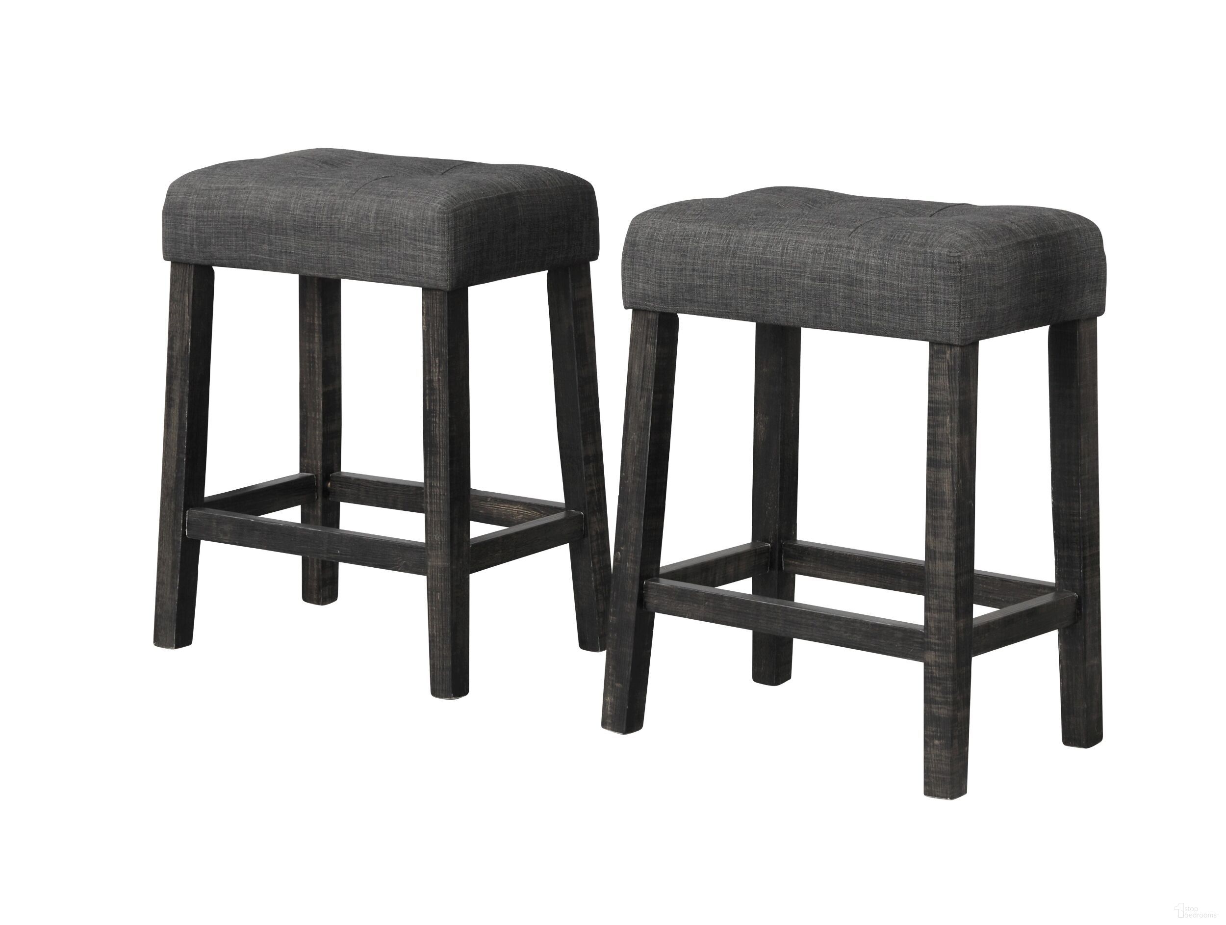 The appearance of Yosef 24 Inch Wood Counter Stool Set of 2 In Charcoal designed by Best Master Furniture in the transitional interior design. This charcoal piece of furniture was selected by 1StopBedrooms from Yosef Collection to add a touch of cosiness and style into your home. Sku: CD039GS. Material: Wood.