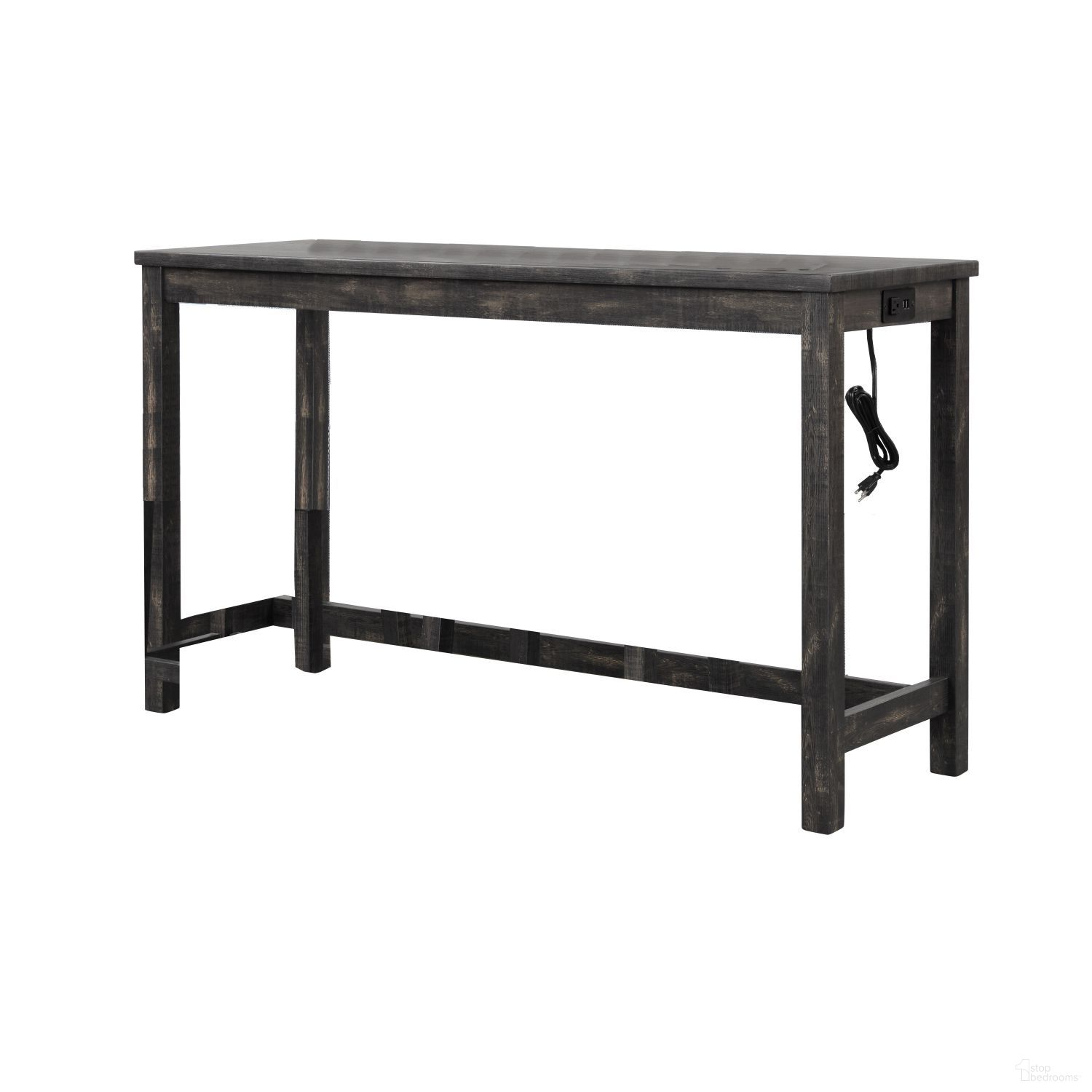 Yosef Rectangular Transitional Wood Bar Table In Charcoal