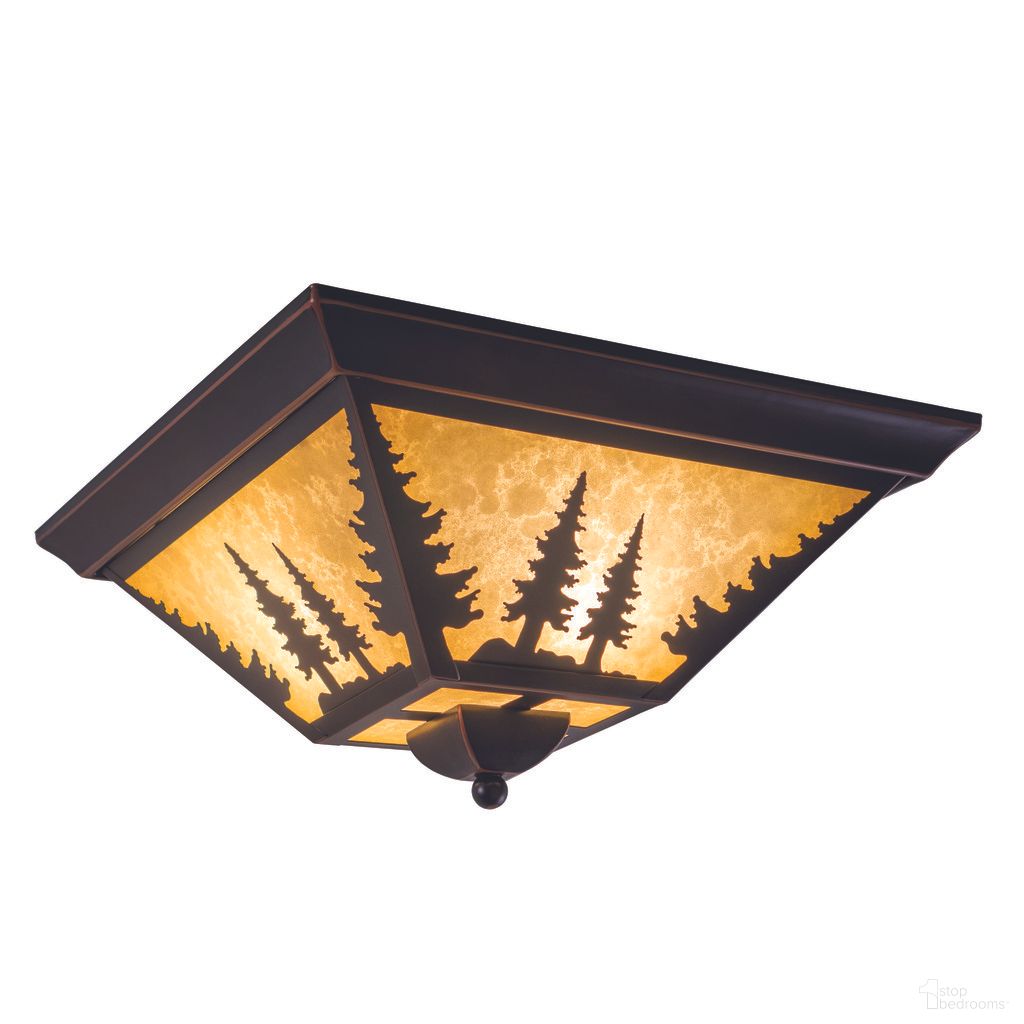 The appearance of Yosemite 14 Inch Tree Flush Mount Ceiling Light In Burnished Bronze designed by Vaxcel in the rustic / southwestern interior design. This burnished bronze piece of furniture  was selected by 1StopBedrooms from Yosemite Collection to add a touch of cosiness and style into your home. Sku: CC55514BBZ. Material: Steel.