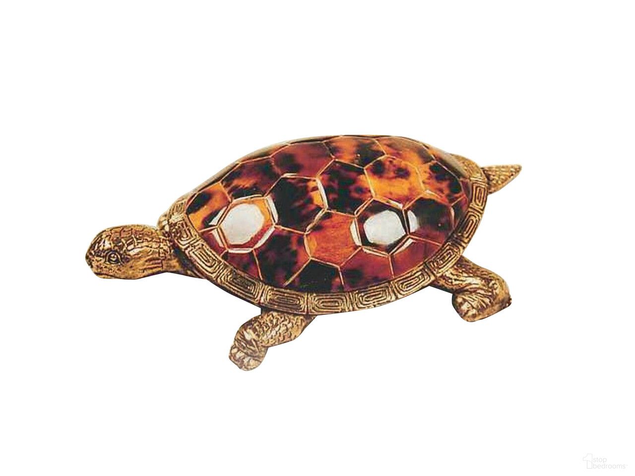 Young Turtle Accessory In Brass and Amber