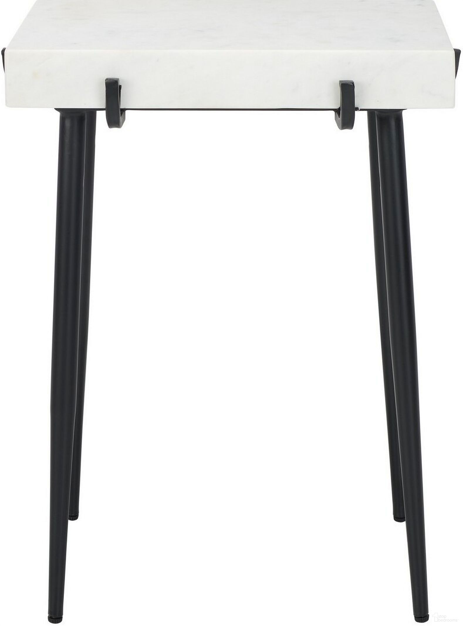 Yuki Stone Top Accent Table in White Marble