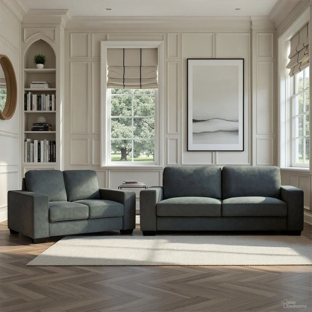 Yvonne Living Room Set with Track Arms In Flint
