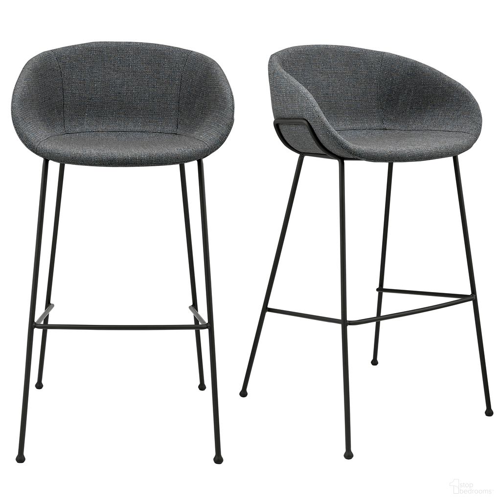 The appearance of Zach Barstool Set of 2 In Gray and Blue designed by Euro Style in the modern / contemporary interior design. This gray and blue piece of furniture was selected by 1StopBedrooms from Zach Collection to add a touch of cosiness and style into your home. Sku: 30495GRYBLU. Material: Fabric.