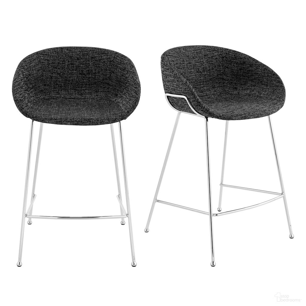 The appearance of Zach Counter Stool Set of 2 In Black designed by Euro Style in the modern / contemporary interior design. This black piece of furniture was selected by 1StopBedrooms from Zach Collection to add a touch of cosiness and style into your home. Sku: 30457BLK. Material: Fabric.