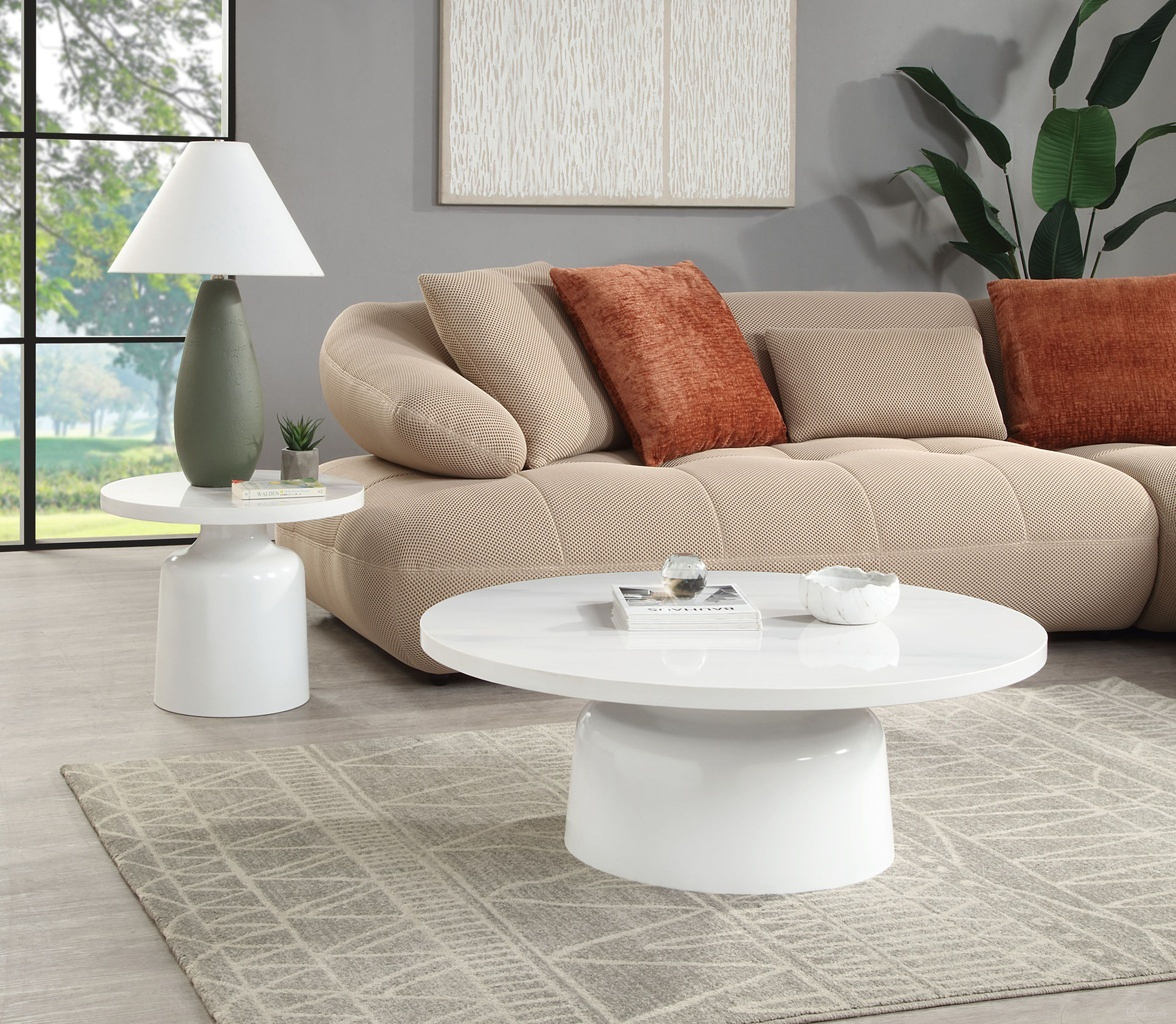 The appearance of Zaid Occasional Table Set In White High Gloss designed by ACME in the modern / contemporary interior design. This white high gloss piece of furniture was selected by 1StopBedrooms from Zaid Collection to add a touch of cosiness and style into your home. Sku: LV04225-1;LV04225-2;LV04226-1;LV04226-2. Material: Marble.