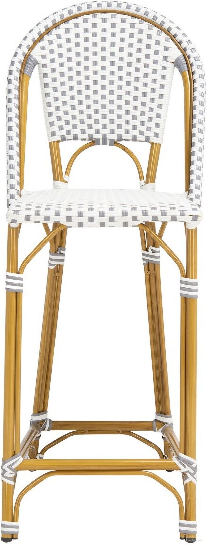 Zaid Stackable Bar Stool in Grey and White