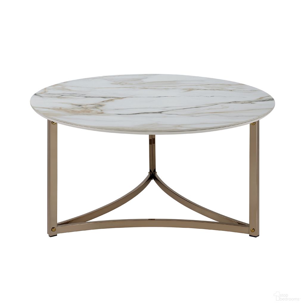 The appearance of Aziz Coffee Table In Champagne designed by ACME in the modern / contemporary interior design. This champagne piece of furniture was selected by 1StopBedrooms from Aziz Collection to add a touch of cosiness and style into your home. Sku: LV02825. Material: Metal.